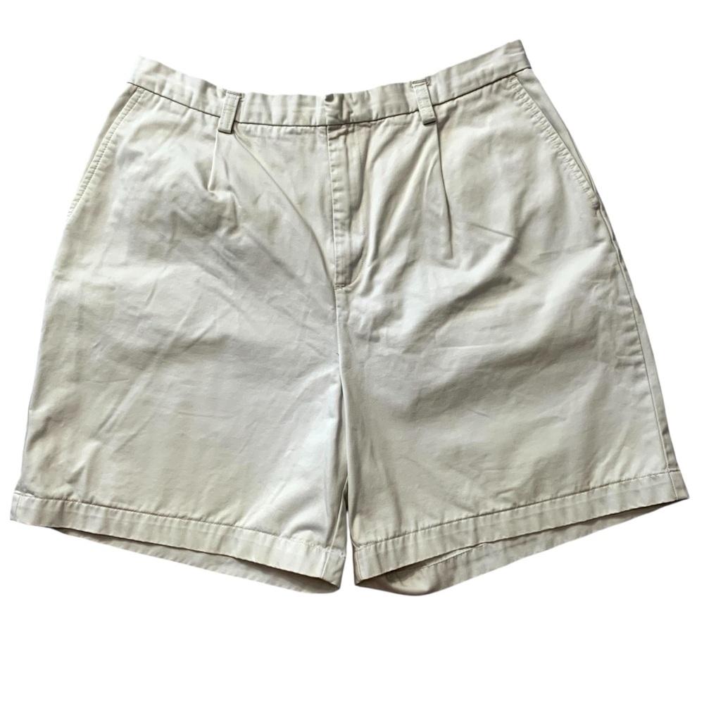 Lands' End Women’s Cream Shorts Size 14 Casual Classic Fit
